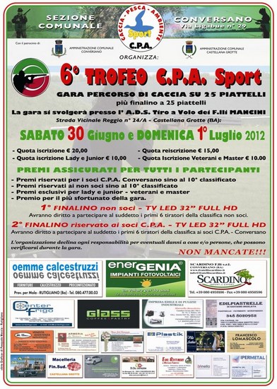 Manifesto 6° Trofeo C.P.A. Sport Conversano